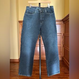 Eddie Bauer 35 x 32 Jeans Men’s with Fleece Lining Dark Blue Denim